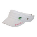 Ladies Twill Visor w/ Frayed Decorations